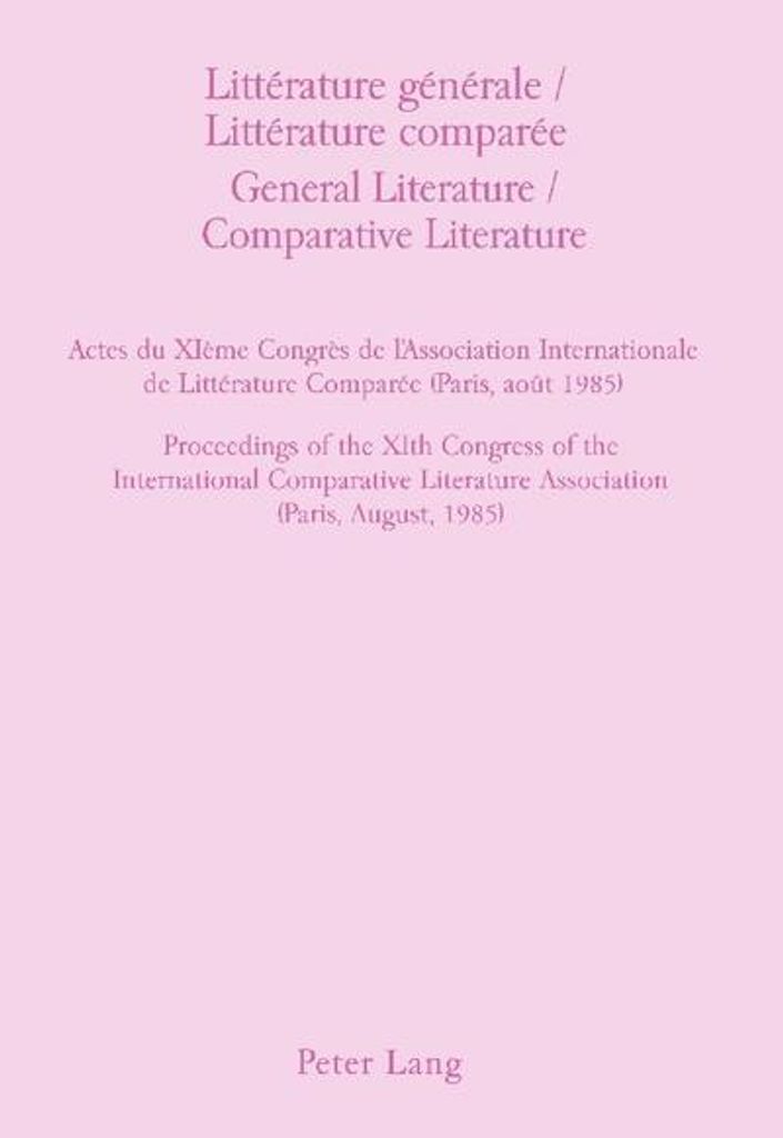 Littérature générale / Littérature comparée- General Literature / Comparative Literature