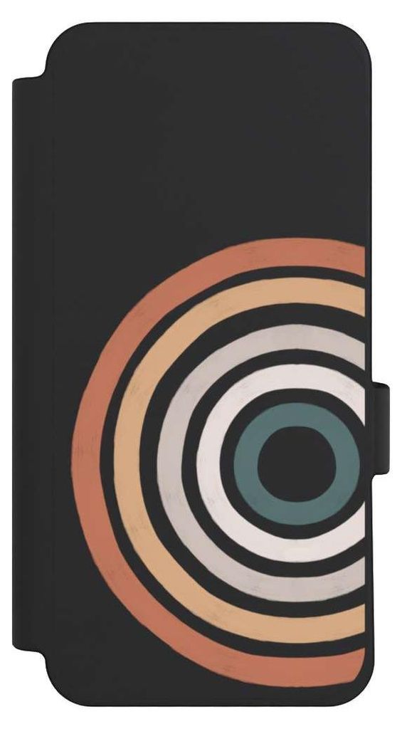 NIVOCASE Klapphülle für Google Pixel 10 Pro XL Handyhülle aus Kunst Leder NIVOflip schwarz Kreise Regenbogen Wasserfarbe