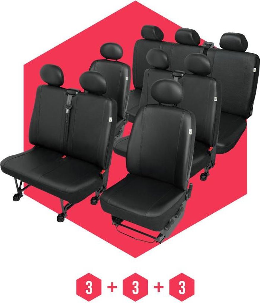 Sitzbezüge für VW T6 (15-) 9 Sitze SET Autositzbezüge Schonbezüge