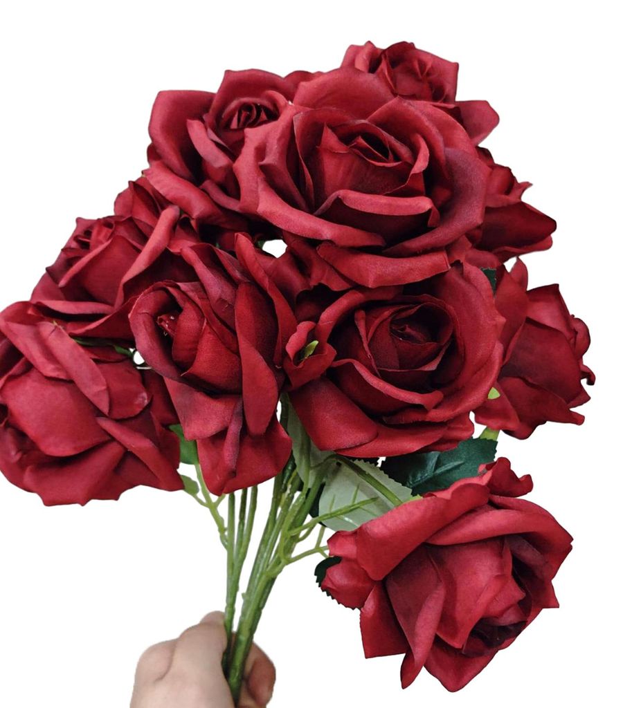 Künstliche Rose, 10 Köpfe, UV-beständige Seidenblume, Tischdekoration für Valentinstag, Hochzeit, Party, DIY-Vase, künstliche Blüten