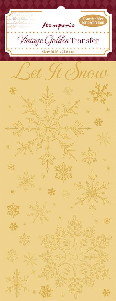 Stamperia Vintage Golden Transfer 10.2 x 21.6 cm Let It Snow