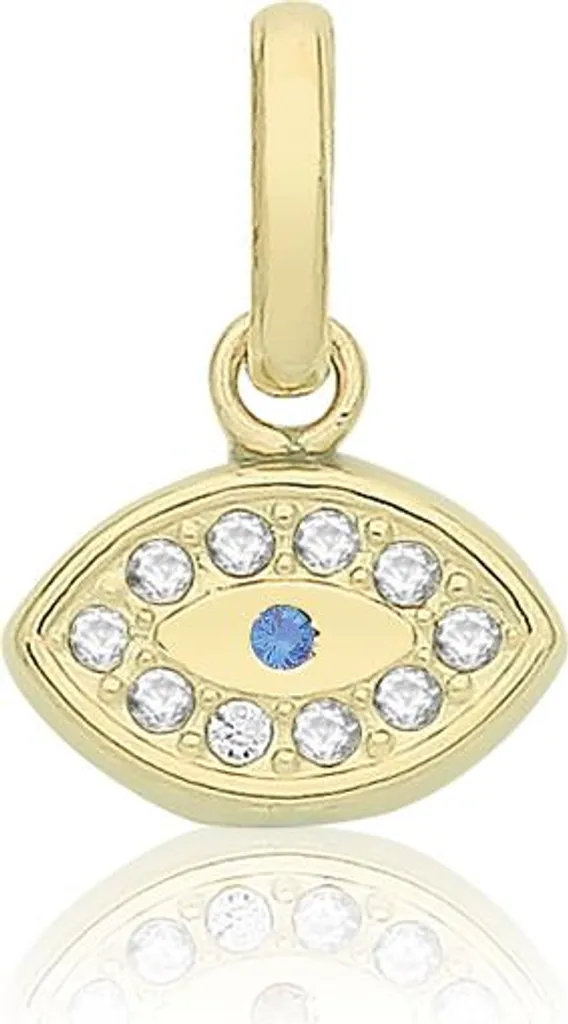 Pendentif Mauvais Œil Or 375/1000 et Oxydes de Zirconium TRS36036 11x7mm