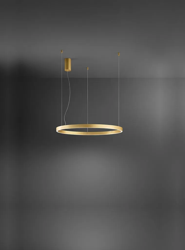 Suspension LED Anti-Éblouissement 72W Or Brossé pour un Confort Visuel