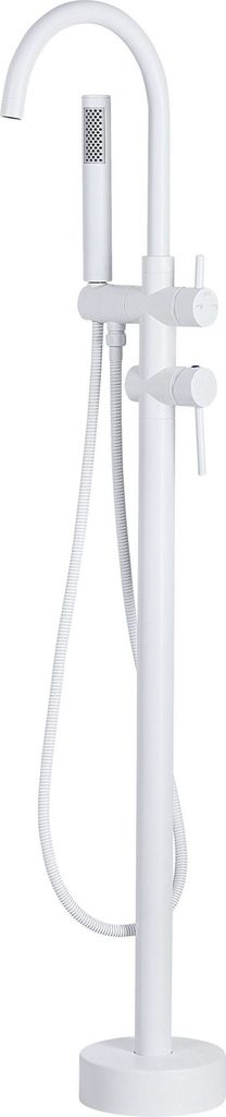 BELIANI Duscharmatur Armatur Freistehend Mischer Wasserhahn Dusche Set Brause matt weiss Edelstahl Messing Kunststoff Modern