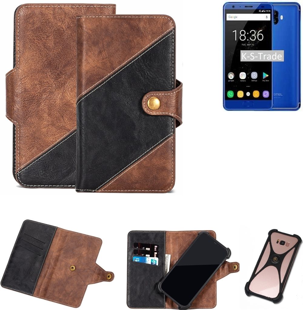 K-S-Trade Handy Hülle Schutz Hülle Schutzhülle Bookstyle Case kompatibel mit Oukitel K8000 Handy Cover Hülle Schutztasche 1x