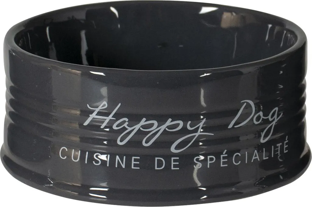 Gamelle Duvo+ Stone Happy Dog anthracite Ø 14,5 cm pour chien et chat