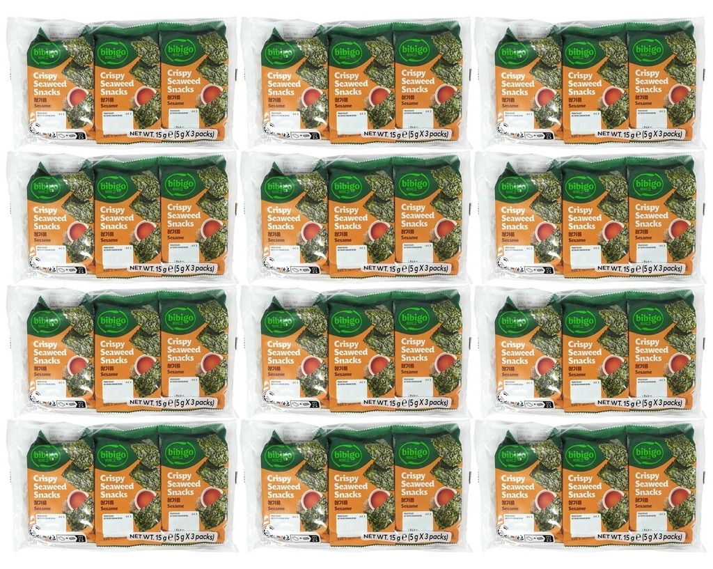Bibigo Seealgen Snack Original SESAM 12x15g Produktbild 