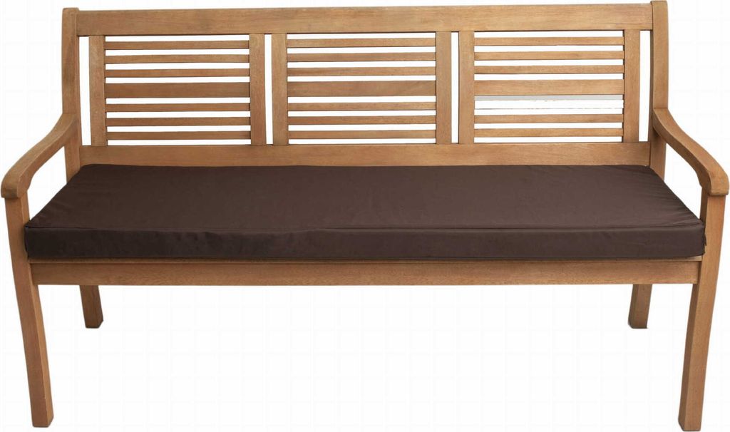 Bankkissen 120×60×7 cm braun – Sitzkissen für Gartenbank mit abnehmbarem Bezug, bequemes Polster für Outdoor & Terrasse