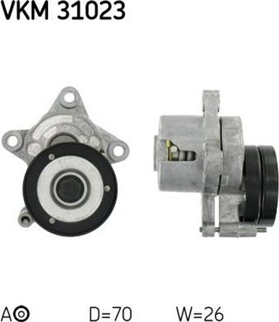 SKF VKM 31023 Spannrolle, Keilrippenriemen OE 032145299C kompatibel mit Vento, Cordoba, Ibiza, Inca, Caddy, Golf III, Polo 6V