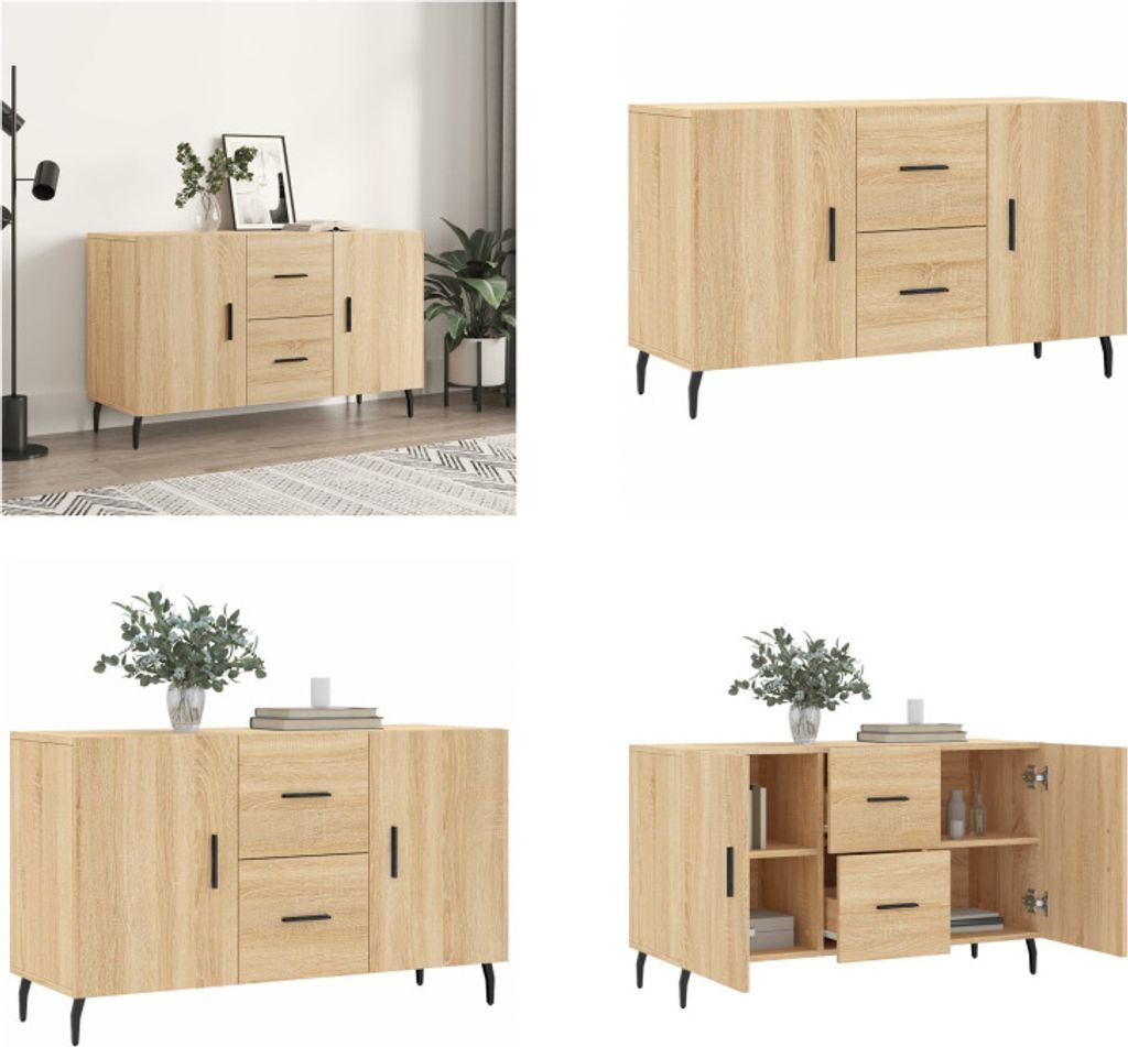 vidaXL Sideboard Sonoma Eiche 100x36x60 cm Holzwerkstoff - Sideboard - Sideboards - Schrank - Lagerschrank