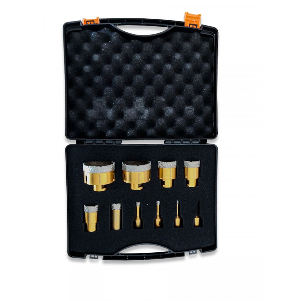 Set mit 10 EDMA Diamantbohrkronen für Schleifmaschinen - 252055