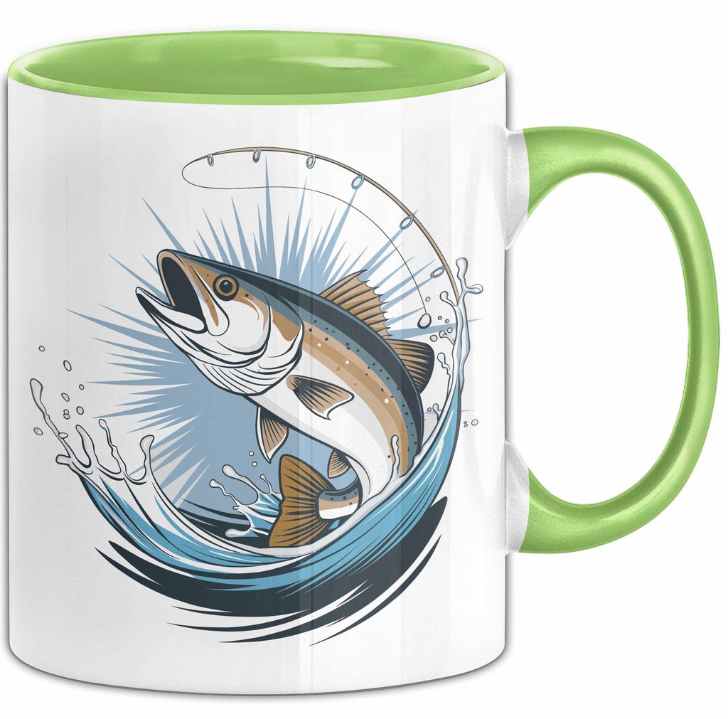 Angler Tasse Geschenkidee für Angelbegeisterte (Grün)