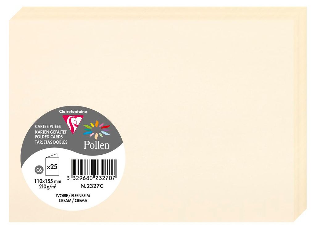 Pollen by Clairefontaine Doppelkarte C6 elfenbein 25 Karten