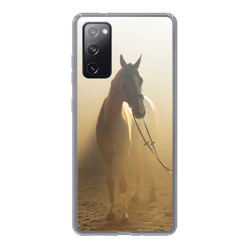 MuchoWow Handyhülle Schutzhülle Hülle für Samsung Galaxy S20 FE Pferd - Licht - Sand Silikon Softcase Handy Hülle - Abdeckung
