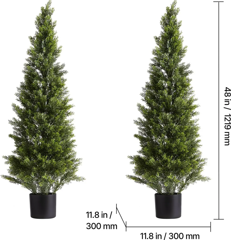Set 2 Cedri Artificiali VEVOR 122cm - Piante Finte Esterno Realistiche - 8