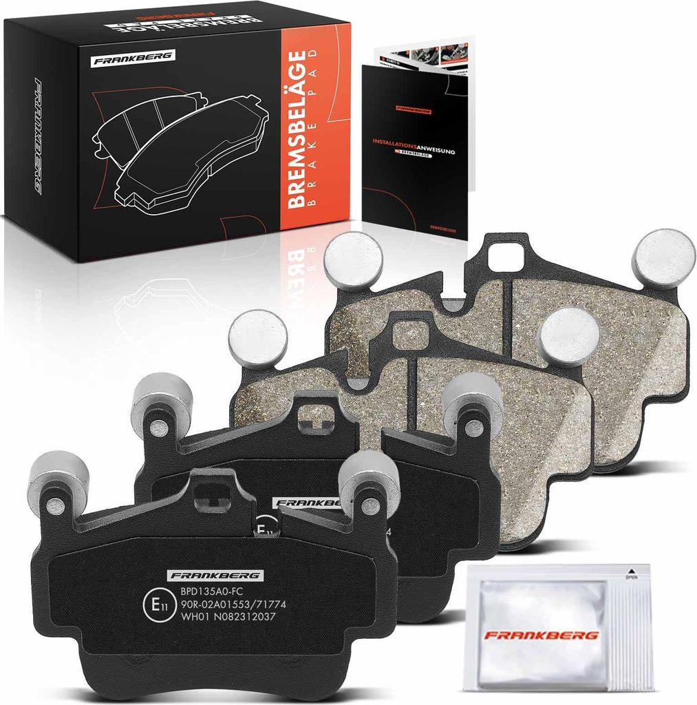 Frankberg 4x Bremsbeläge Vorderachse für Porsche 911 Cabriolet Targa Boxster Spyder Cayman 2004-2012