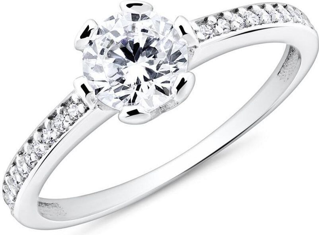 Verlobungsring von JEWLIX aus 9K Weißgold mit Zirkonia