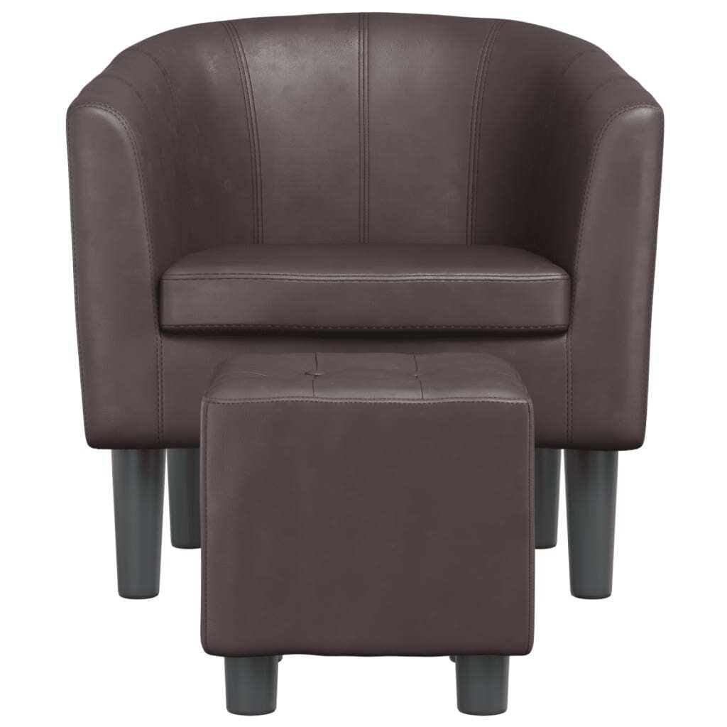 "2026 Aktion"Einzelsessel moderne - CLORIS - Relaxsessel - Clubsessel, mit Fußhocker Braun Kunstleder - 70 x 56 x 68 cm - NeuMöbel9895664