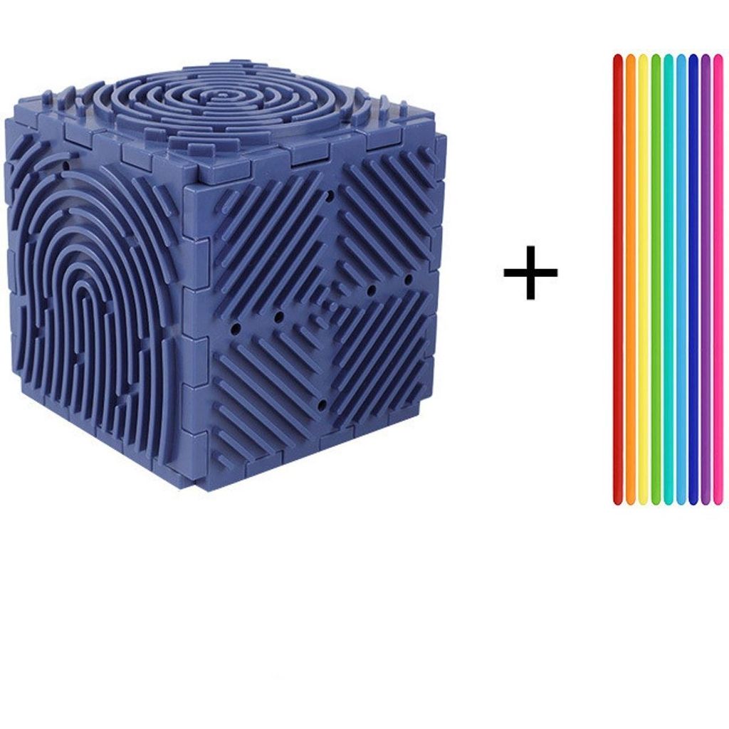 3D Sensory Activity Board - Motorikspielzeug mit 20 Bausteinen & 6 Texturen - Feinmotorik & Hand-Auge-Koordination Spielzeug für Kinder, Blau