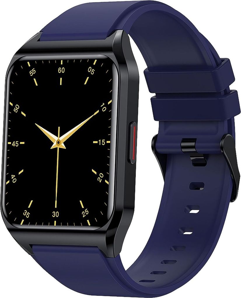 Smartwatch für Männer & Frauen - 1,69" Display, Pulsoximeter, Thermometer, Silikongurt, Blau, kompatibel mit Android & iOS
