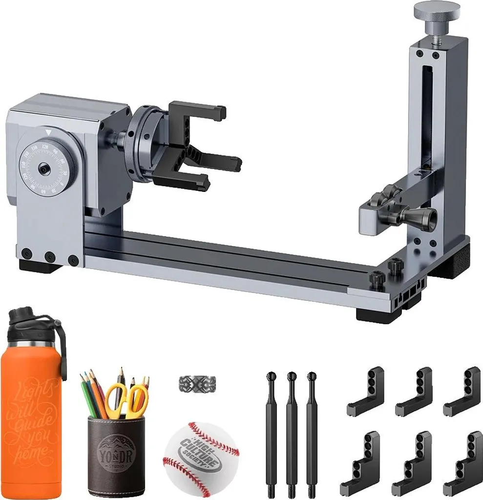Support Rotatif Laser à 180° en Aluminium pour Gravure de Précision