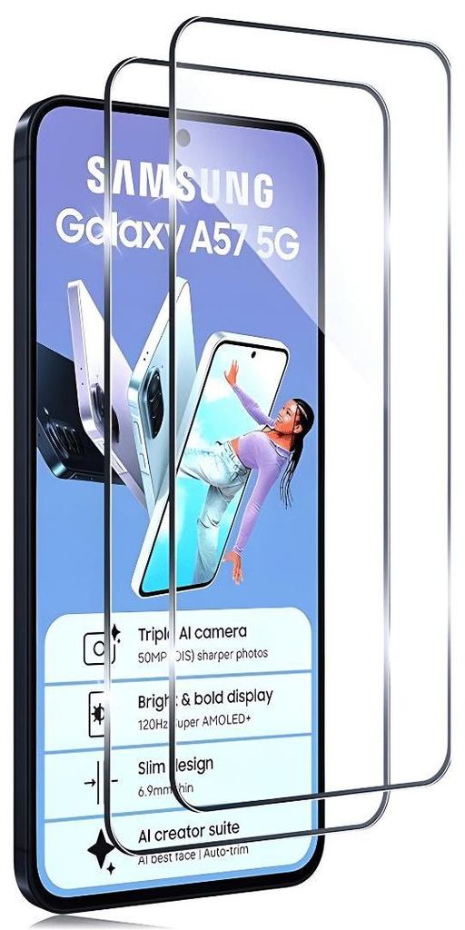 2X Schutzglas für Samsung Galaxy A57 5G Display Panzerglas Produktbild 