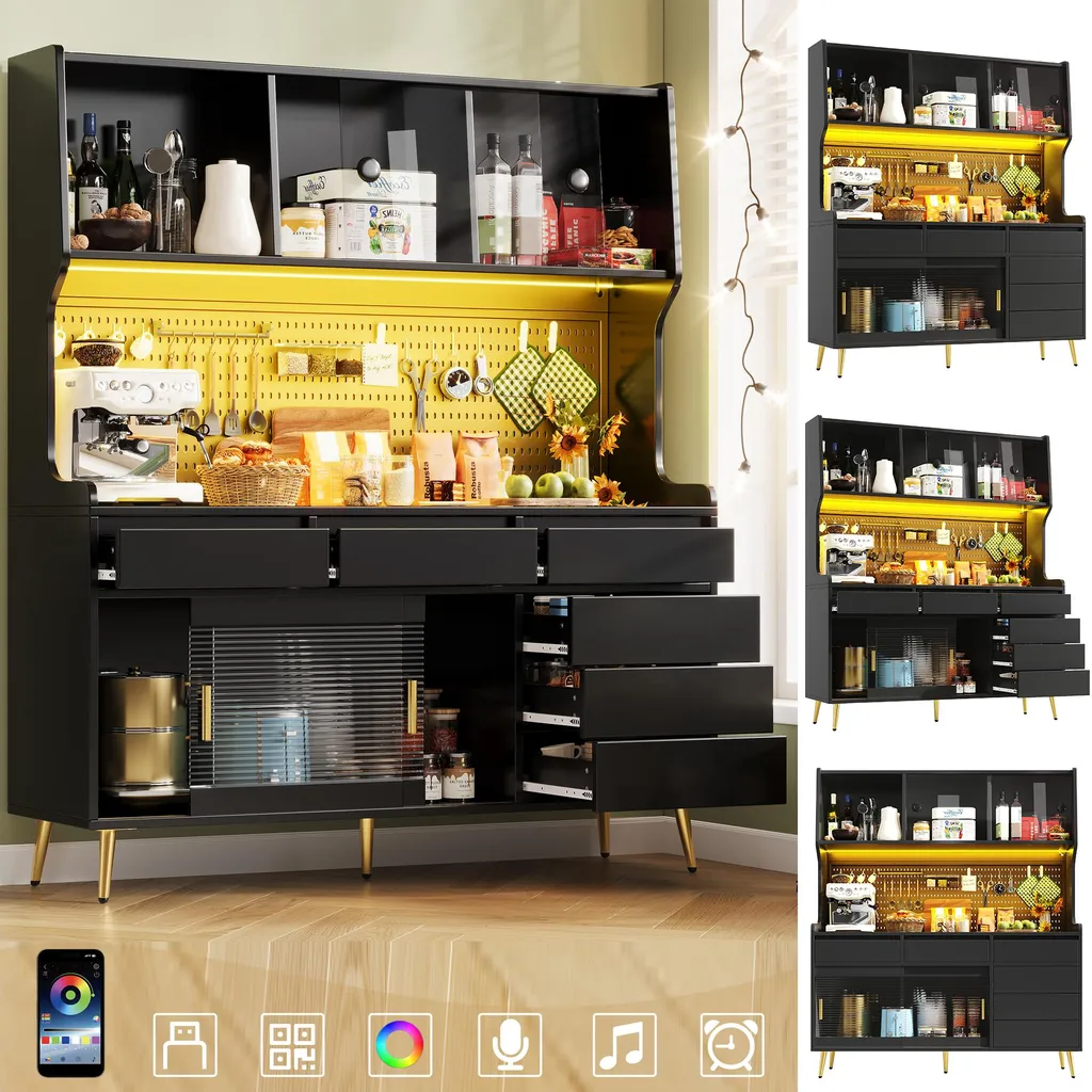 Optimisez votre cuisine avec ce buffet noir : Adieu le désordre sur le plan