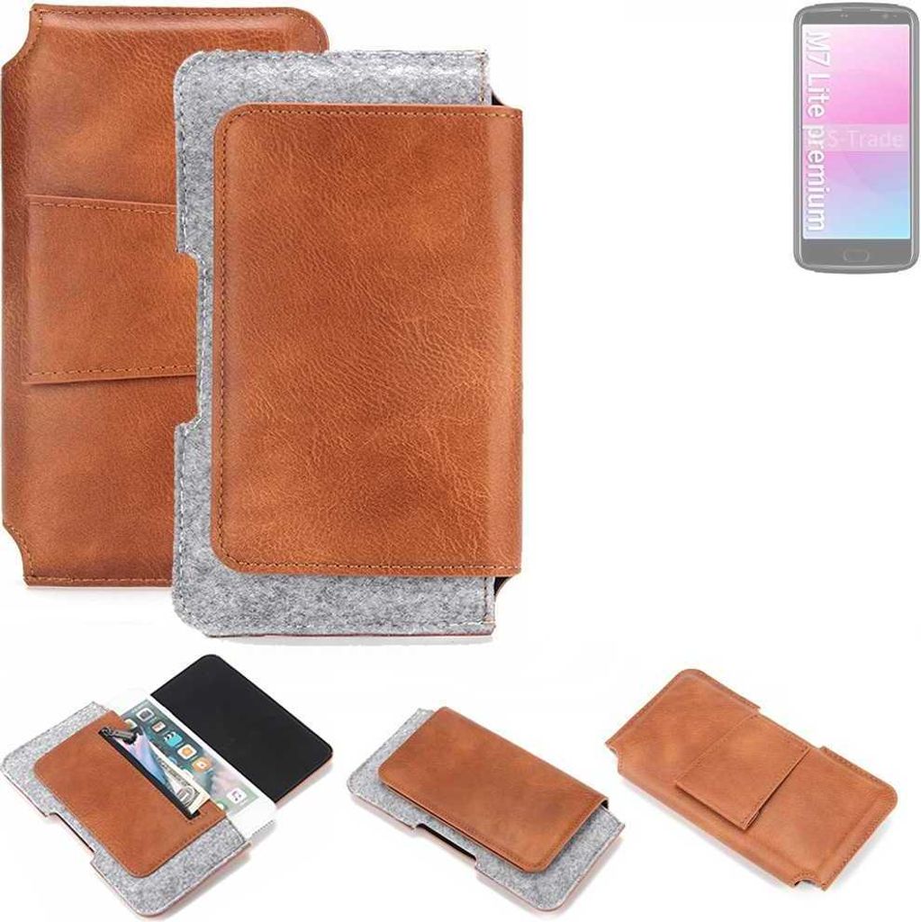 K-S-Trade Handyhülle Schutzhülle kompatibel mit Bea-fon M7 Lite premium Gürteltasche Holster Gürtel Tasche Smartphone Tasche Handy Hülle Polyu...