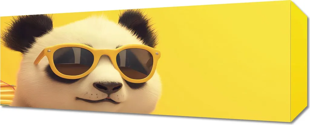 Image Panda Vacances 50x20 cm - Impression Haute Définition Longue Durée