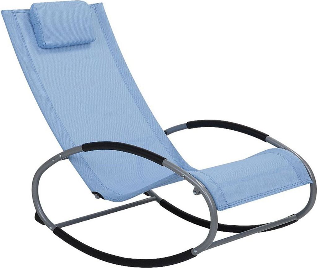 BELIANI Gartenstuhl Blau Mesh Schaukelfunktion Modern