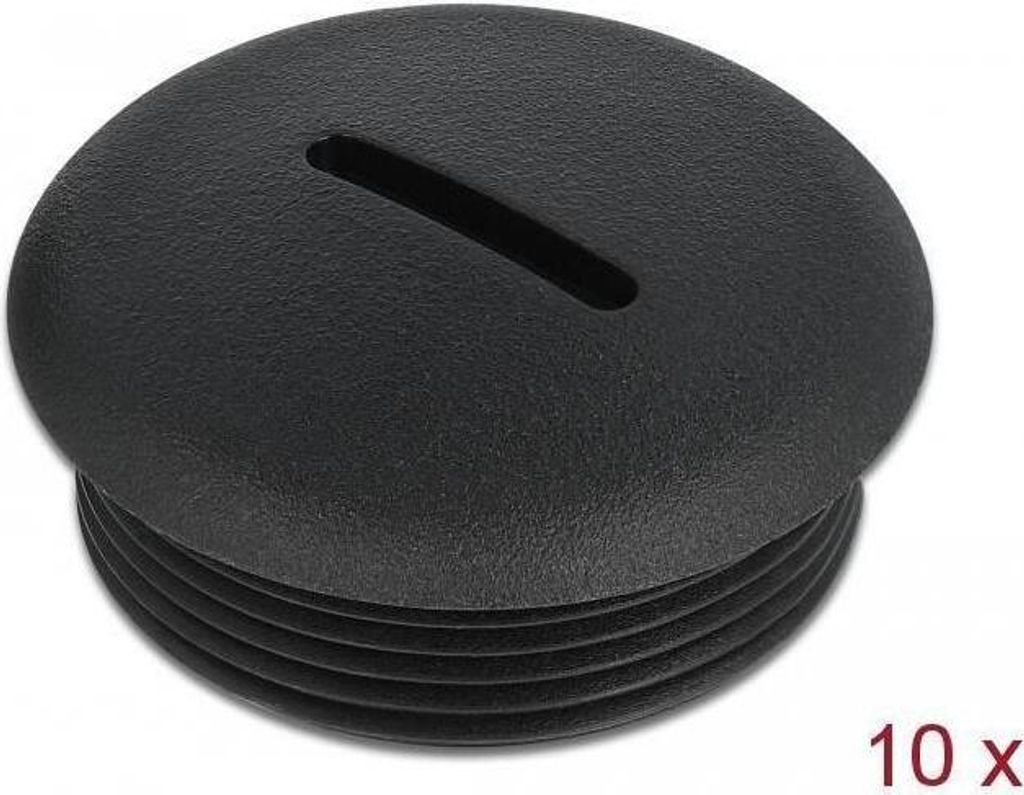 DELOCK Verschlussstopfen M32 x 1,5 schwarz 10 Stück