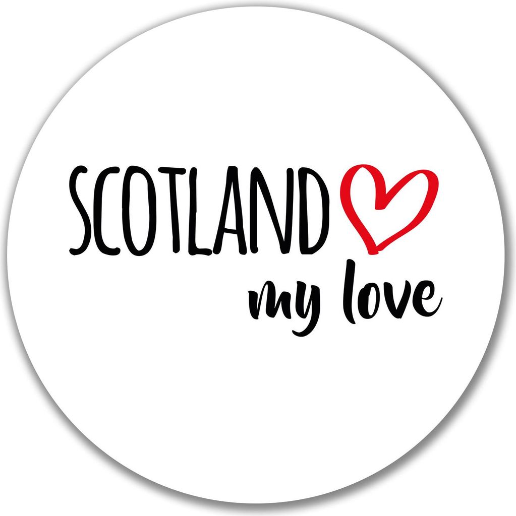 Huuraa Aufkleber Scotland my love 10cm rund Sticker Geschenkidee