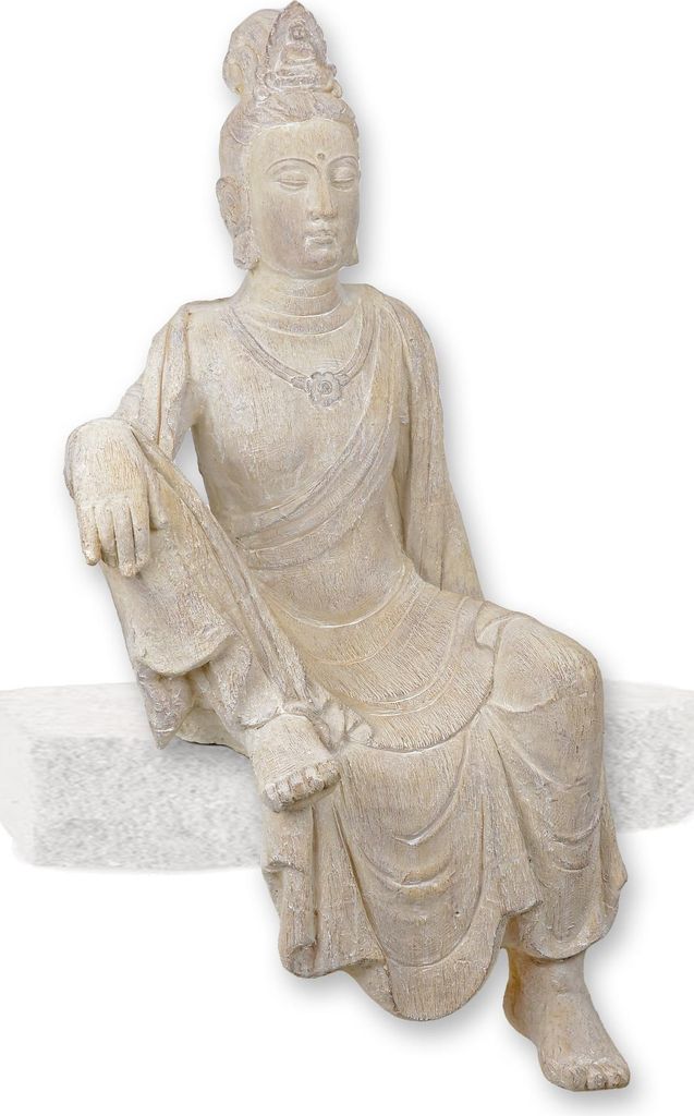 Eine MGO-Skulptur sitzender Buddha Replikat Retro Design Dekoration