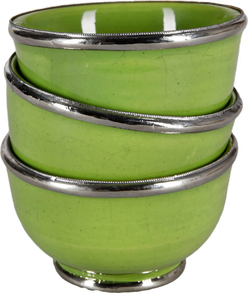 Bols à trempette Cariba Vert : service apéritif élégant et antiglisse