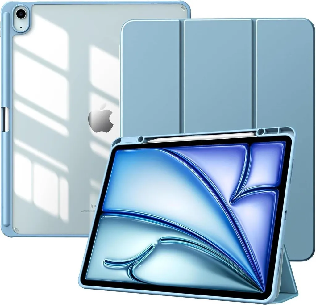 Custodia iPad Air 13" 2024 M2 Blu Nebbia - Sottile con Slot Pencil