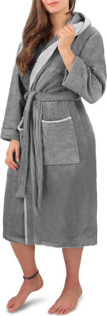 normani Damen Wellness-Bademantel aus 100% Baumwolle