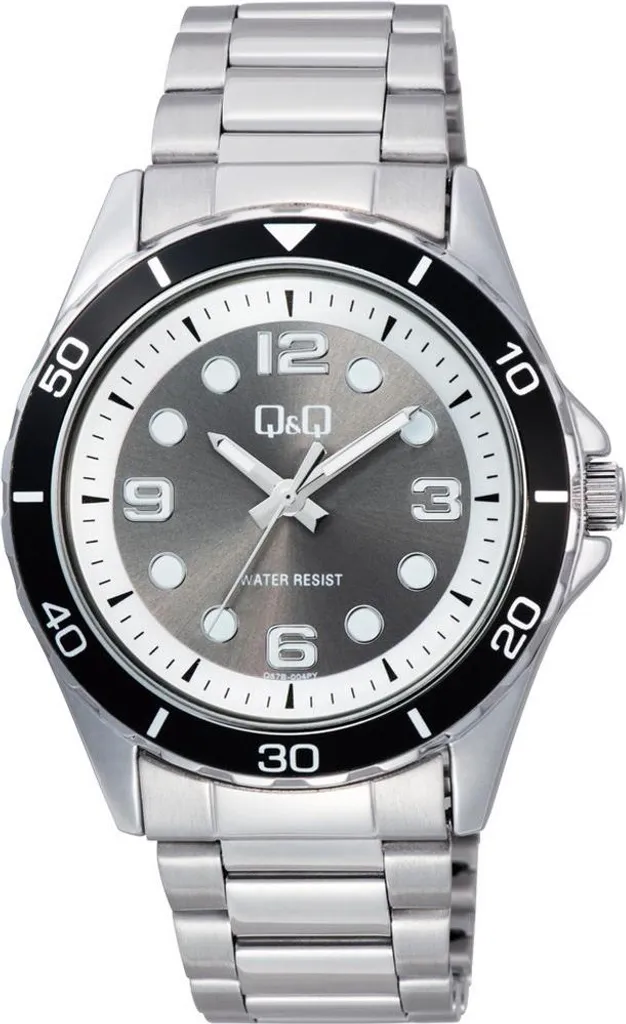Montre Q&Q Q57B-004PY Robuste en Acier et Verre Minéral de Qualité
