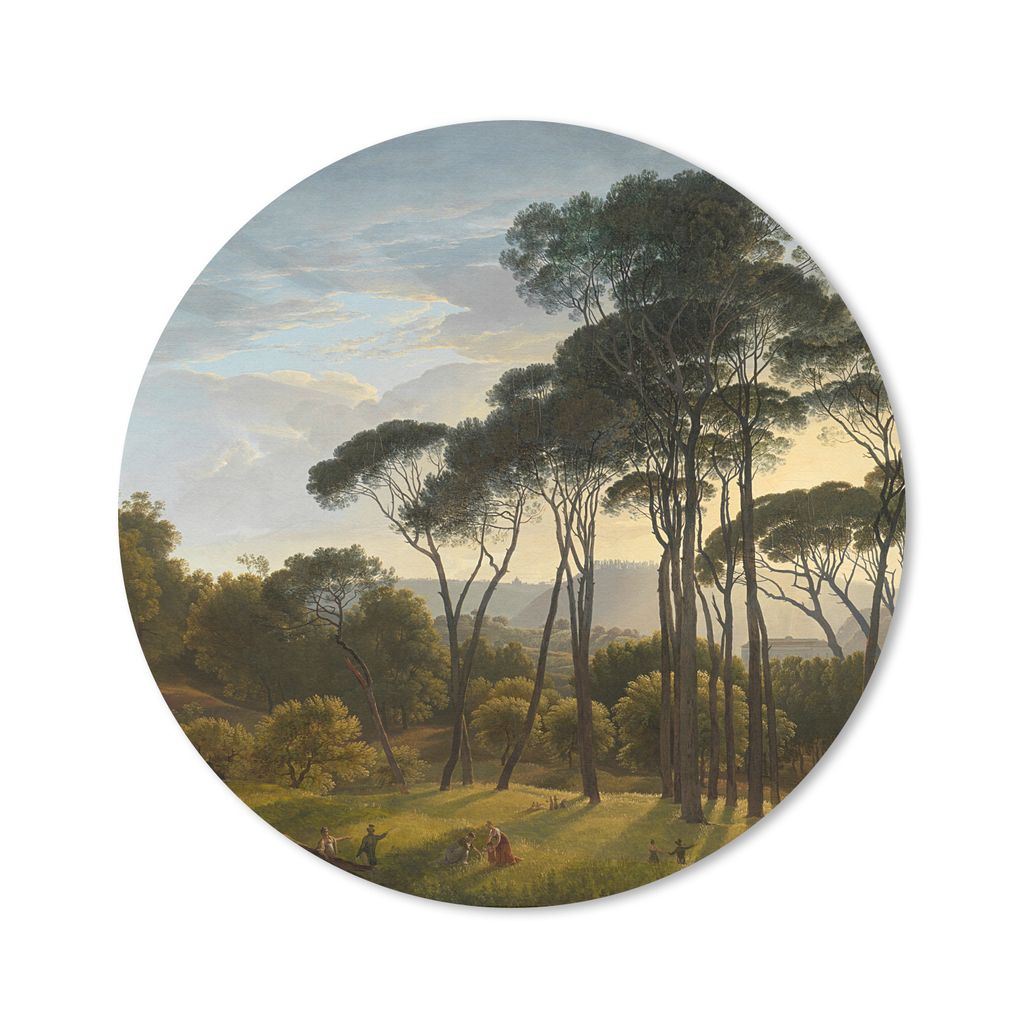 MuchoWow Mauspad Mousepad Italienische Landschaft mit Zirbelkiefer - Gemälde von Hendrik Voogd 30x30 cm - Mousepads - Maus Mat - Pad - Mausunter...