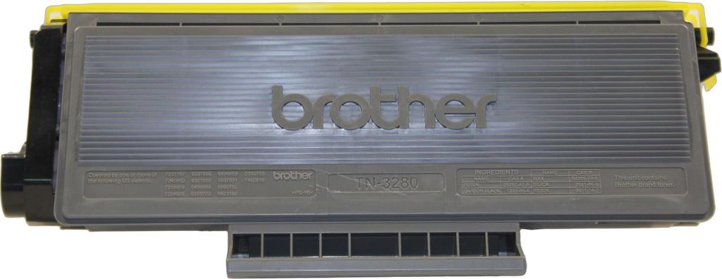 A Brother toner cartridge is shown against a white background.