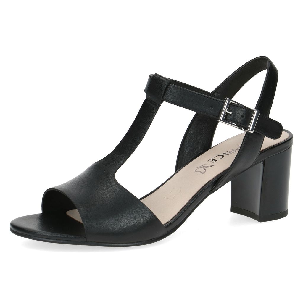 Caprice Damen Sandalette Leder Sandale T-Steg 9-28305-20, Größe:38.5 EU, Farbe:Schwarz