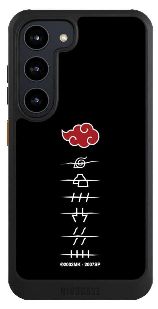NIVOCASE Hülle für Samsung Galaxy S23 Handyhülle NIVOcore Case Schwarz Naruto Shippuden Offizielles Lizenzprodukt Akatsuki