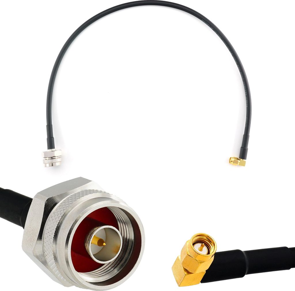 50cm SMA Stecker rechtwinkliger 90 Grad auf N Stecker Hex Kopf — HF-240 (LMR 240 Äquivalent) Verlängerung Antennenkabel — WiFi RF Antenne GSM...