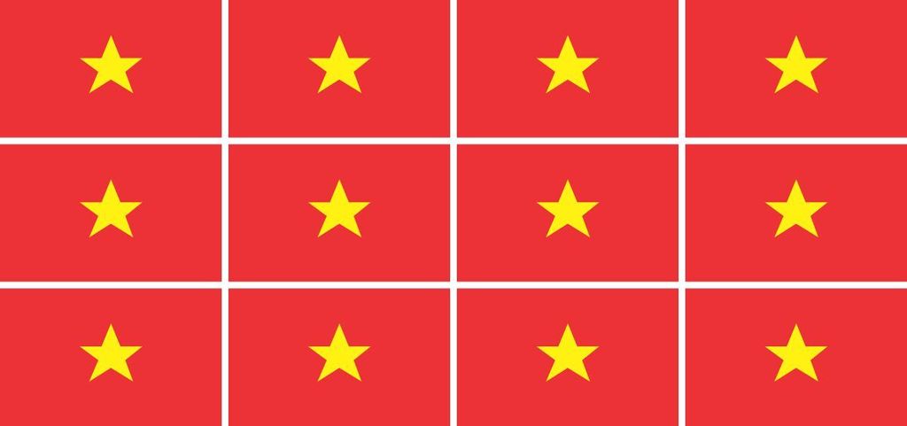 Mini Aufkleber Set - Pack glatt - 50x31mm - selbstklebender Sticker - Vietnam - Flagge / Banner / Standarte fürs Auto, Büro, zu Hause und die Sch...