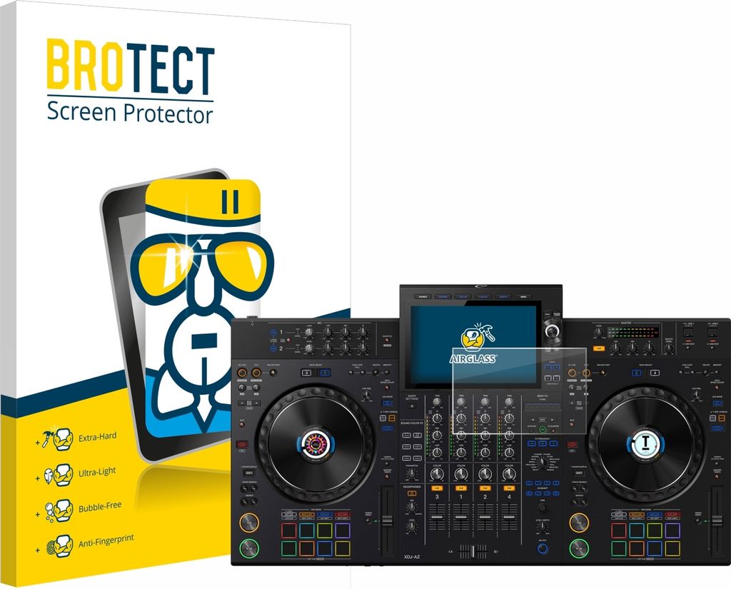 BROTECT Schutzglas für AlphaTheta XDJ-AZ Schutzfolie Panzer Folie Glas Display Schutz klar