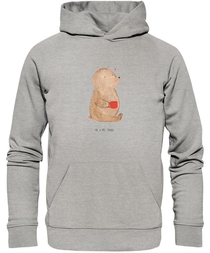 Mr. & Mrs. Panda Bedruckter Hoodie Bär Morgenkaffee Größe S - Heather Grey - Geschenk, Hoody, Hochzeitstag, für Freundin, Mitbringsel, Frauen, ...