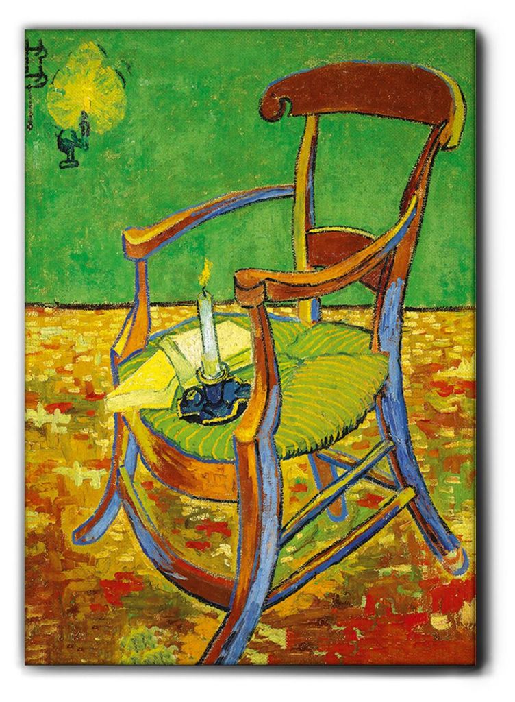 Giallobus - Gauguins Stuhl - Vincent Van Gogh - 35L x 50W cm - Bild - Premium Loom Canvas mit hoher Dicke