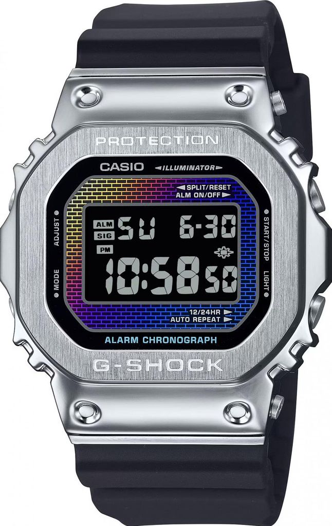 A close-up studio shot of a Casio G-Shock watch against a white background.