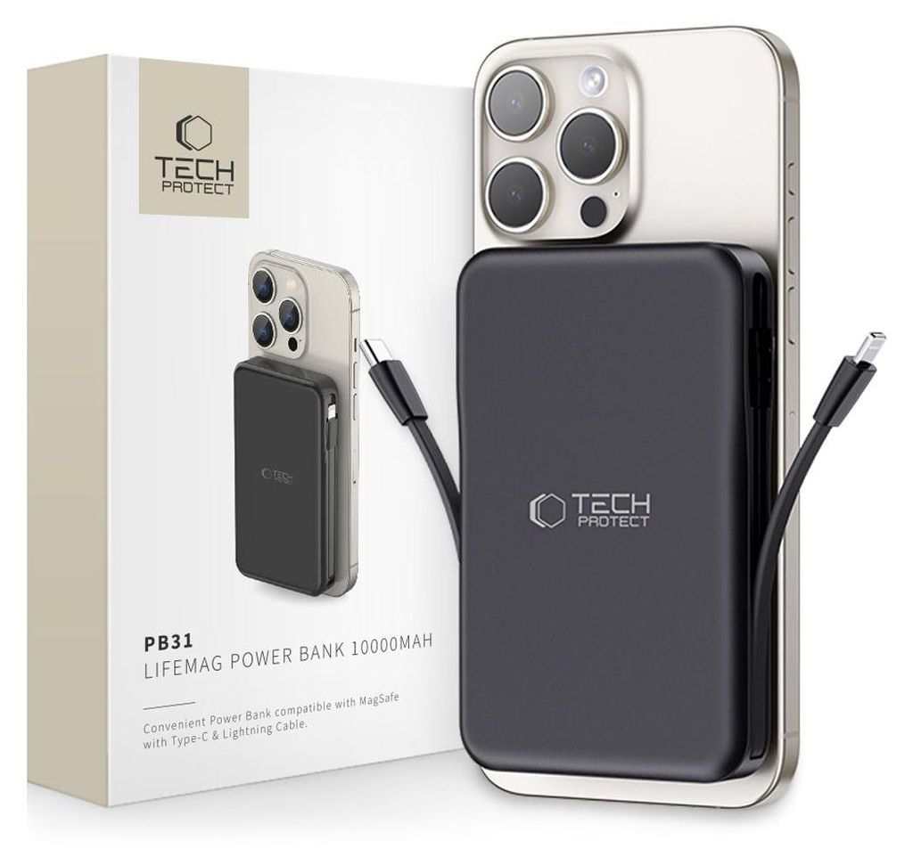 Powerbank Tech-Protect LifeMag PB31 MagSafe, 10000 mAh, 15 Zdjęcie produktu 