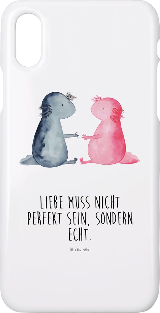 Mr. & Mrs. Panda Iphone 10 Handyhülle Axolotl Liebe - Weiß - Geschenk, Handy, Hülle, Valentinstag, Jahrestag, Lurch, X, Cover
