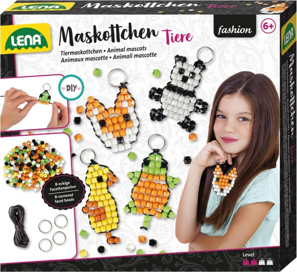 Mascotte LENA Kit de bricolage animaux avec 8 perles à Image du produit 